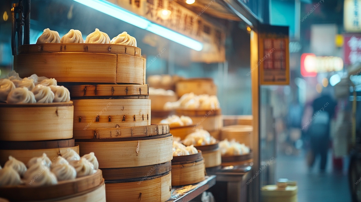 街边蒸笼里的美味包子