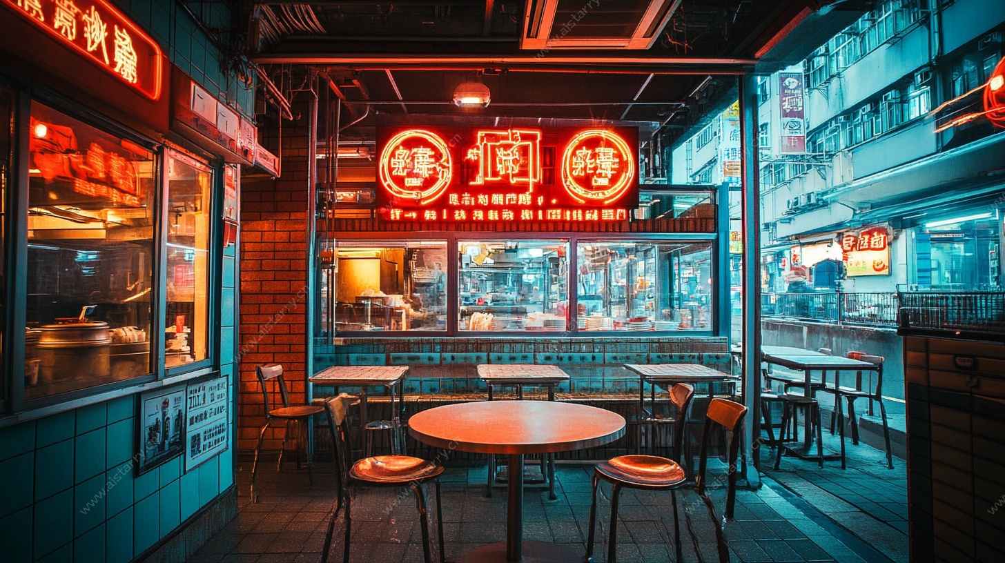 复古港风街边小吃店