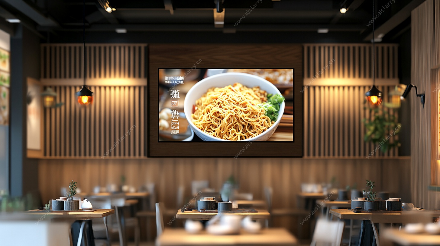 面馆室内场景 诱人面条展示
