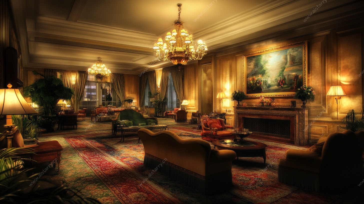 豪华复古风客厅室内场景