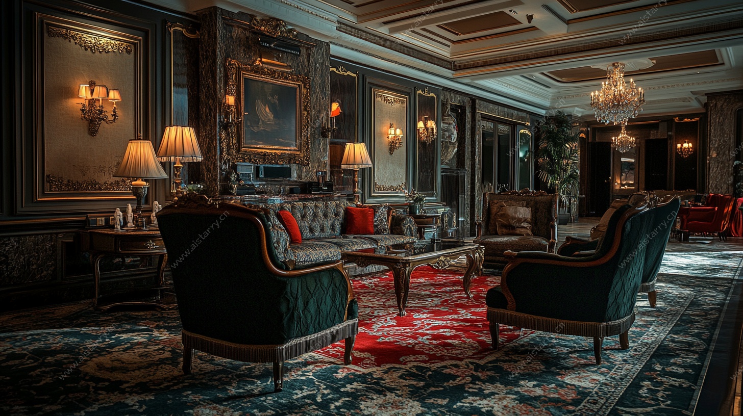 豪华复古风客厅内景