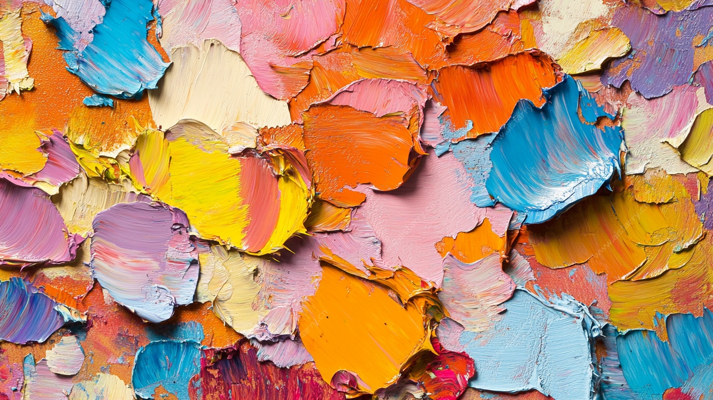 多彩油画颜料纹理