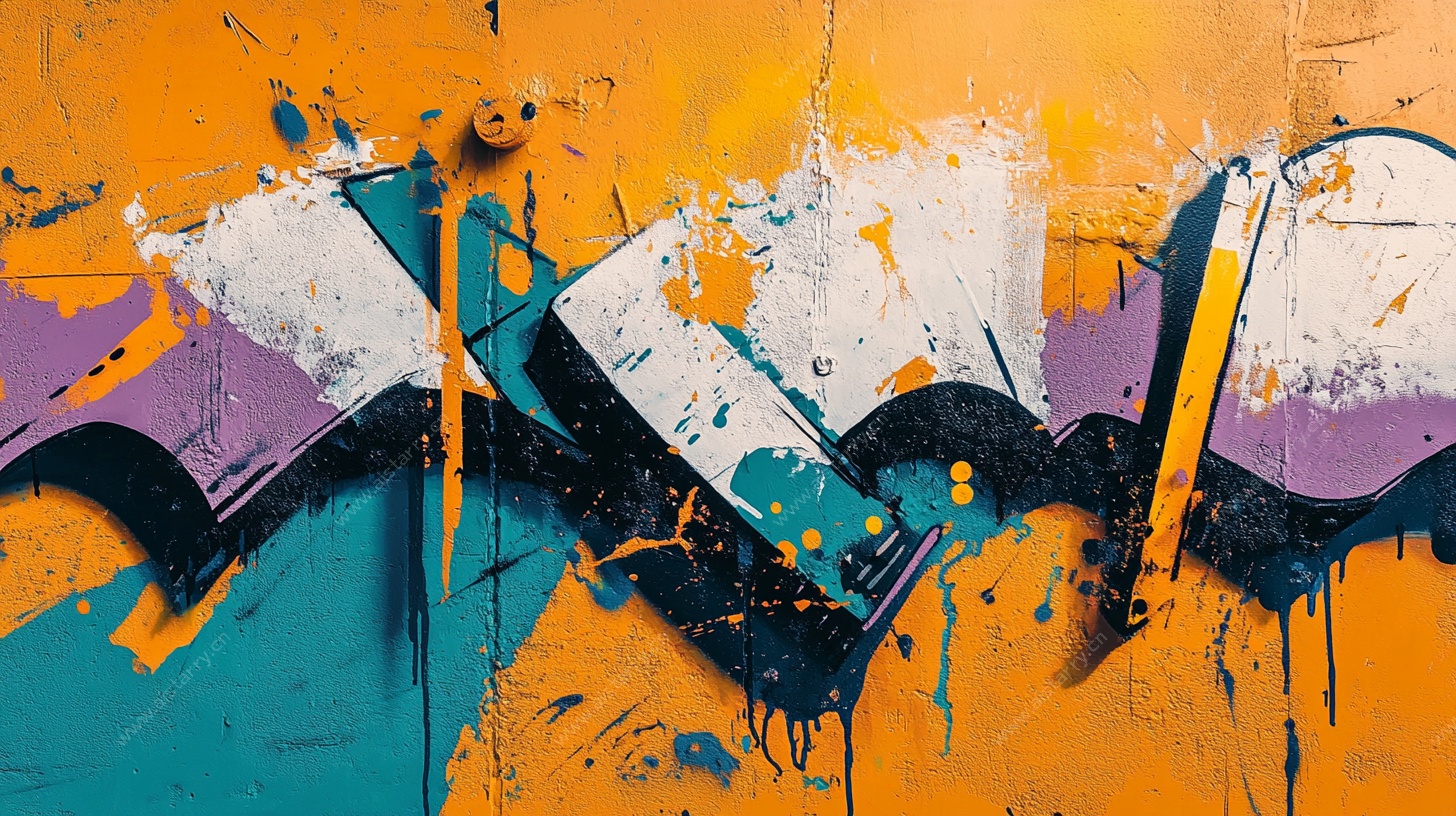 多彩街头涂鸦艺术画面