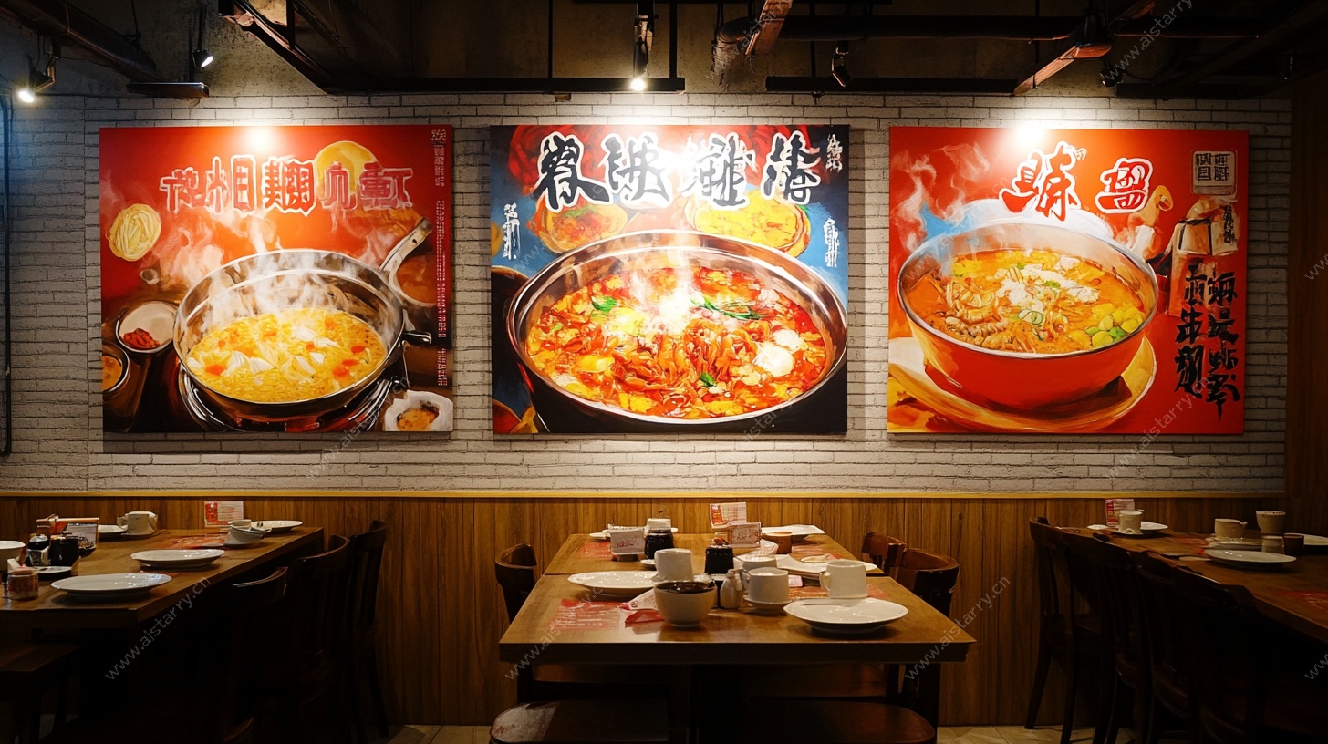 餐厅内的美味火锅海报
