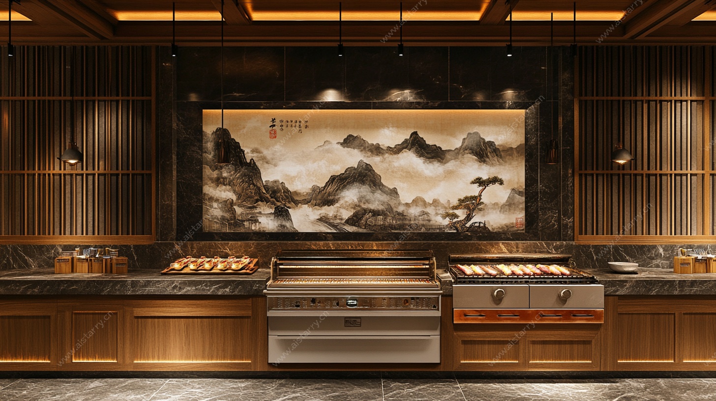 中式餐厅自助区精美设计