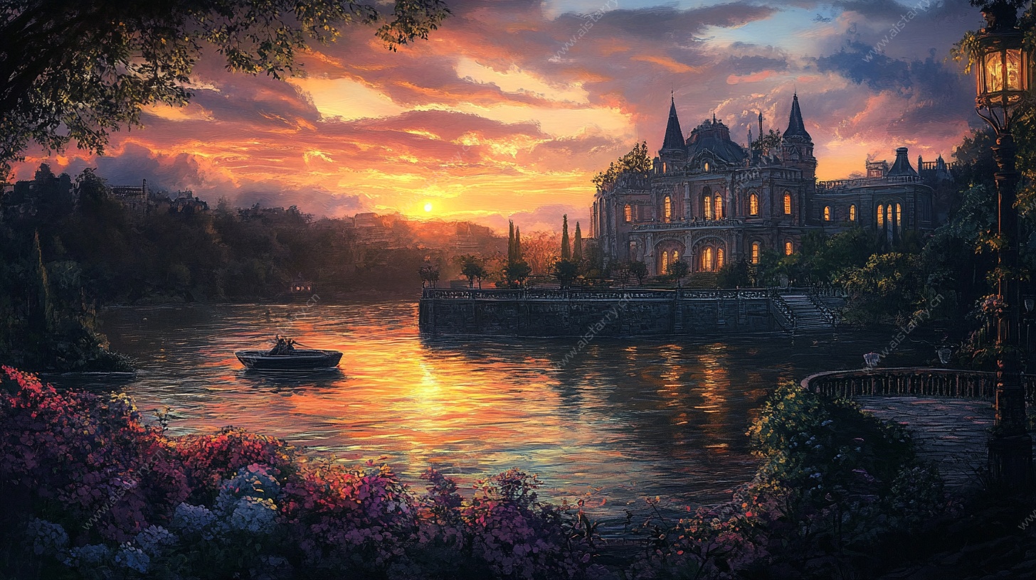 黄昏湖畔的梦幻城堡