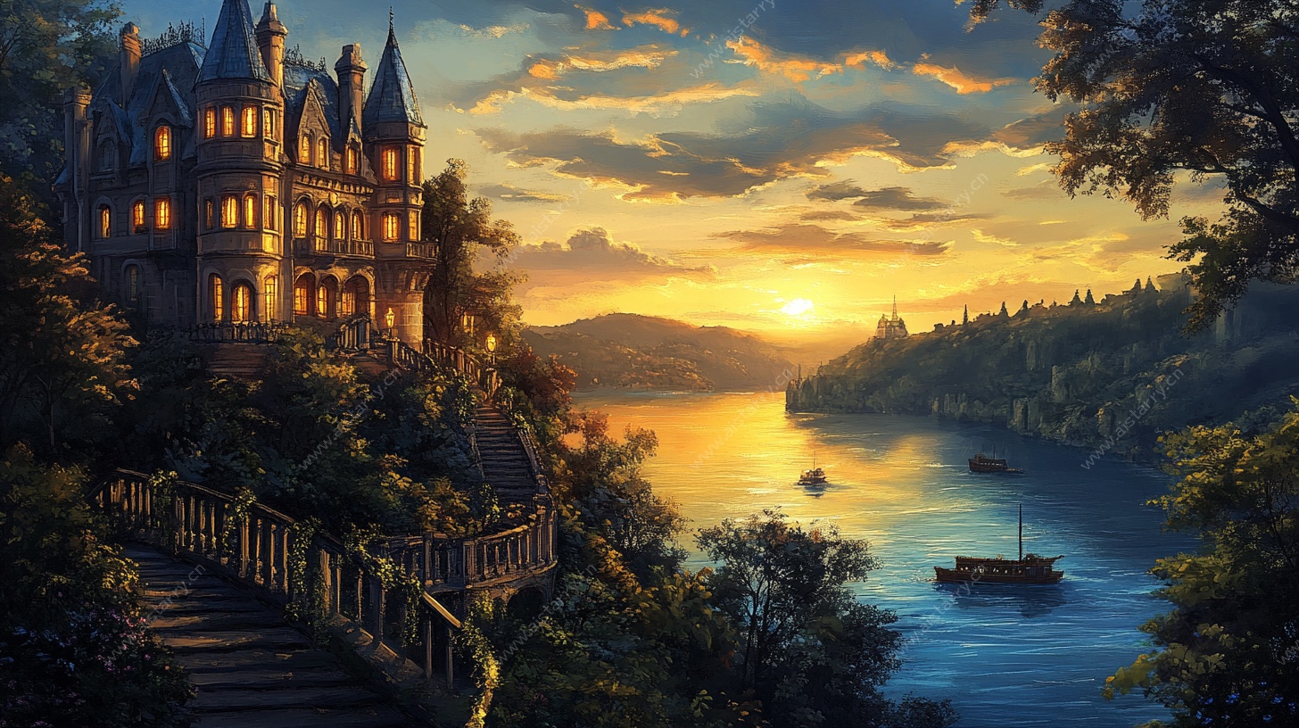 黄昏湖畔的梦幻城堡