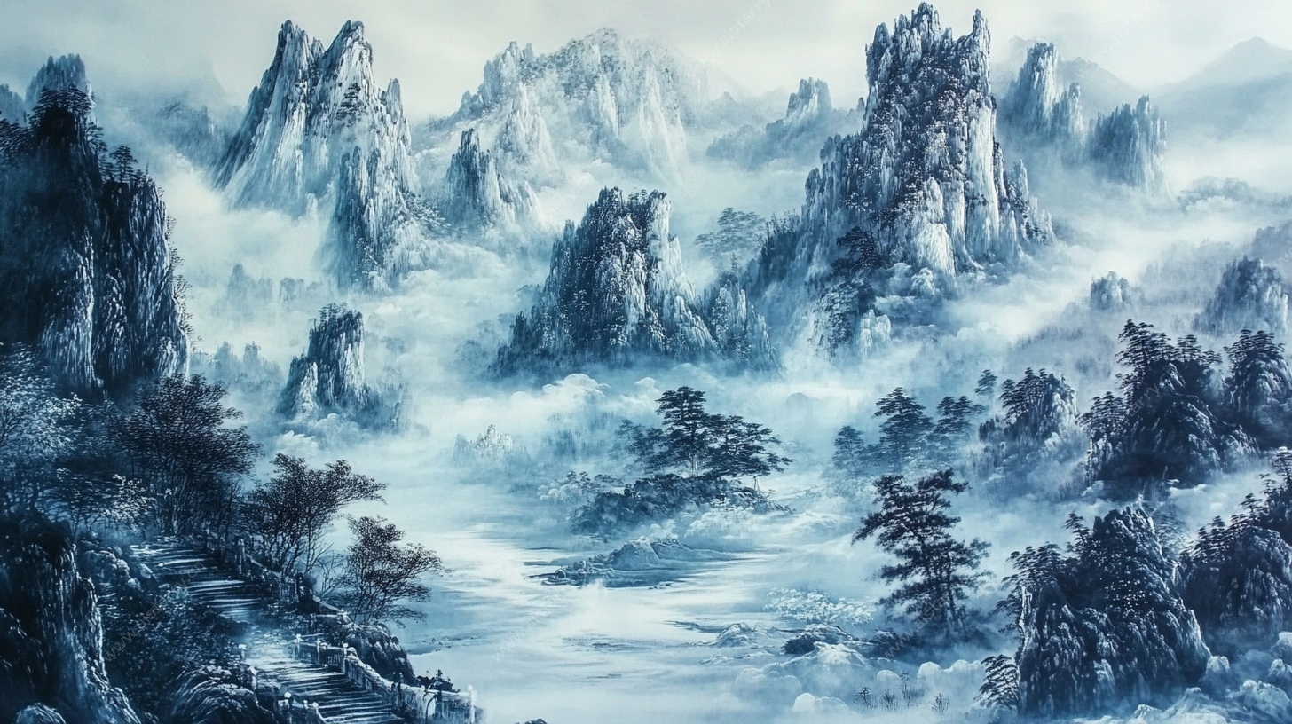 水墨山水意境图