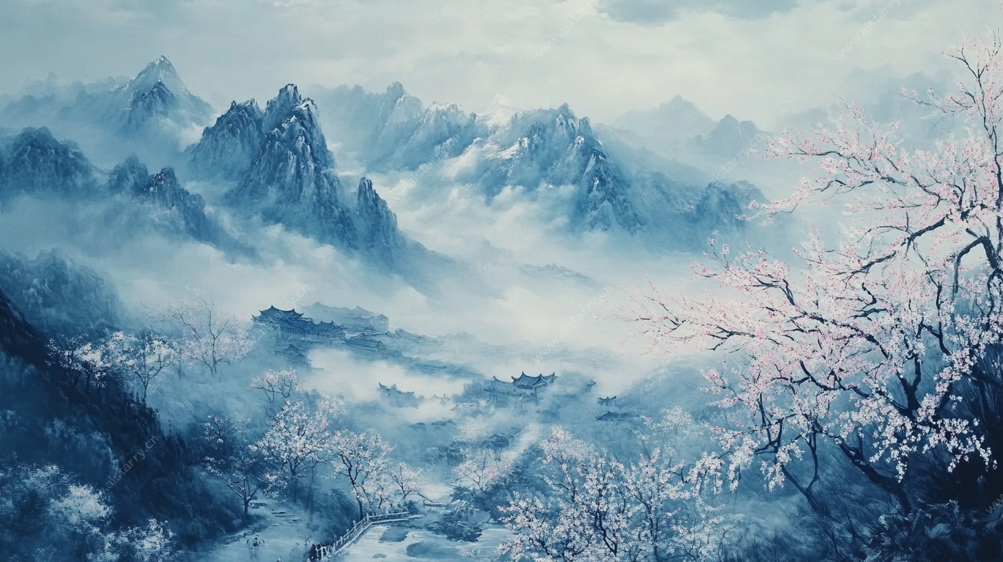 水墨山水间 繁花映山峦