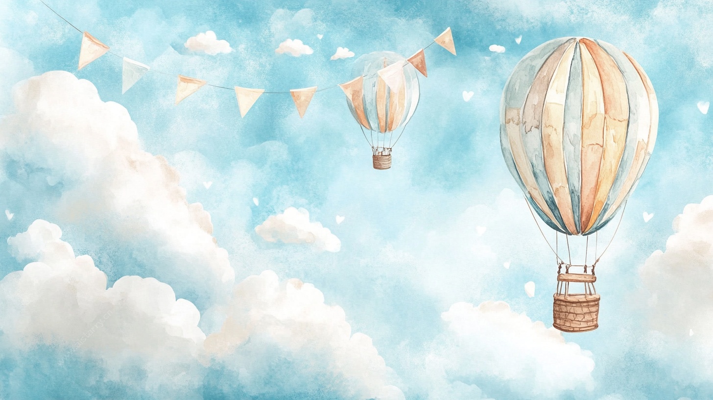 梦幻天空中的热气球之旅