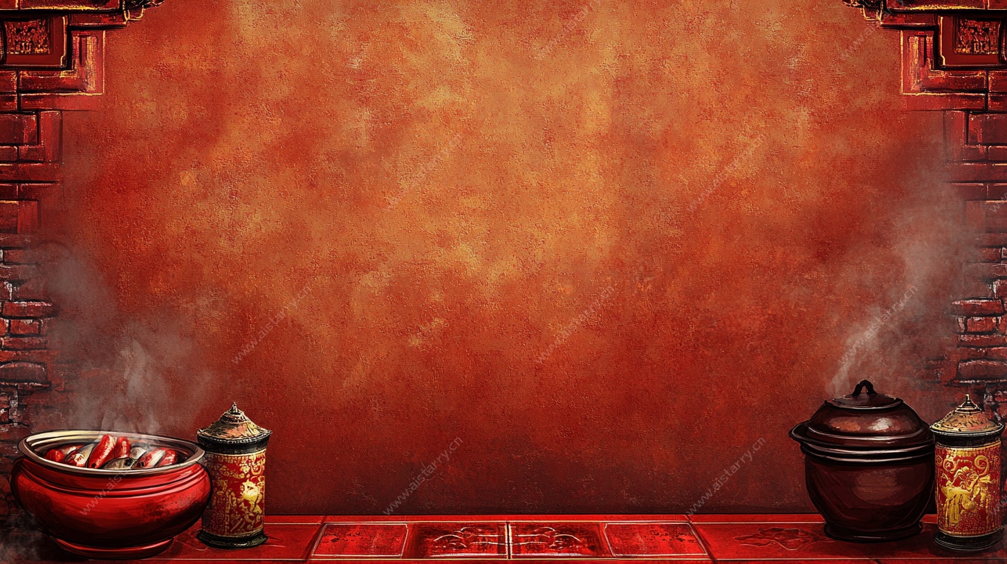 中式古风烹饪场景背景图