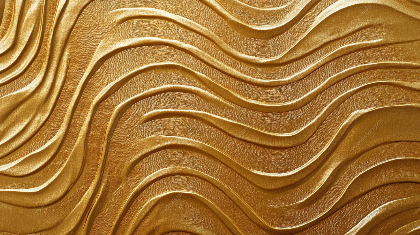 金色波浪纹理背景图