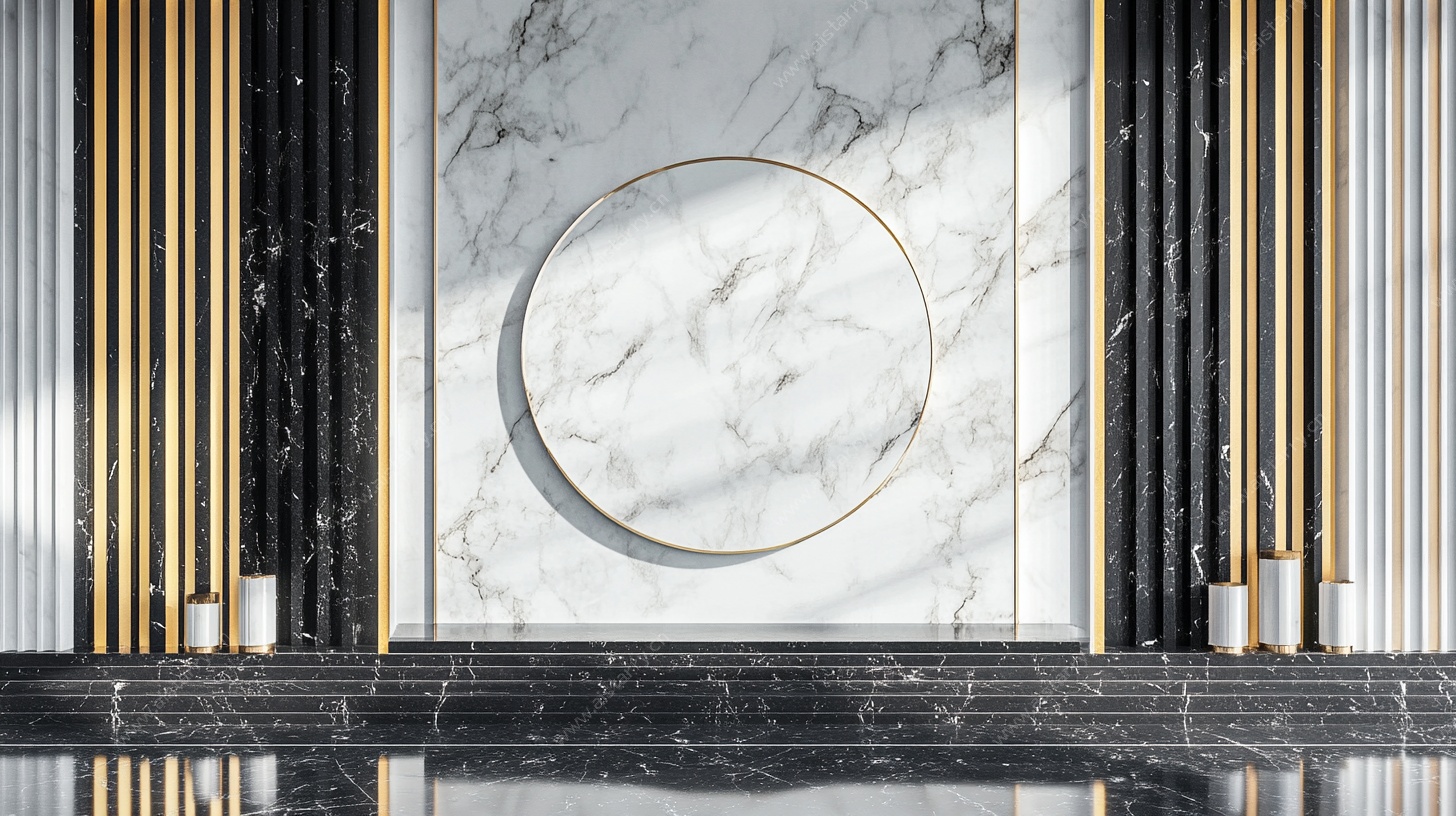 大理石金框墙面空间设计