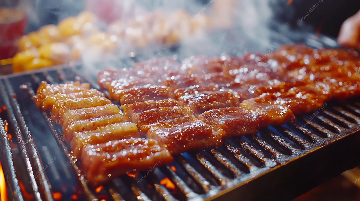 烤肉飘香 美味烧烤瞬间