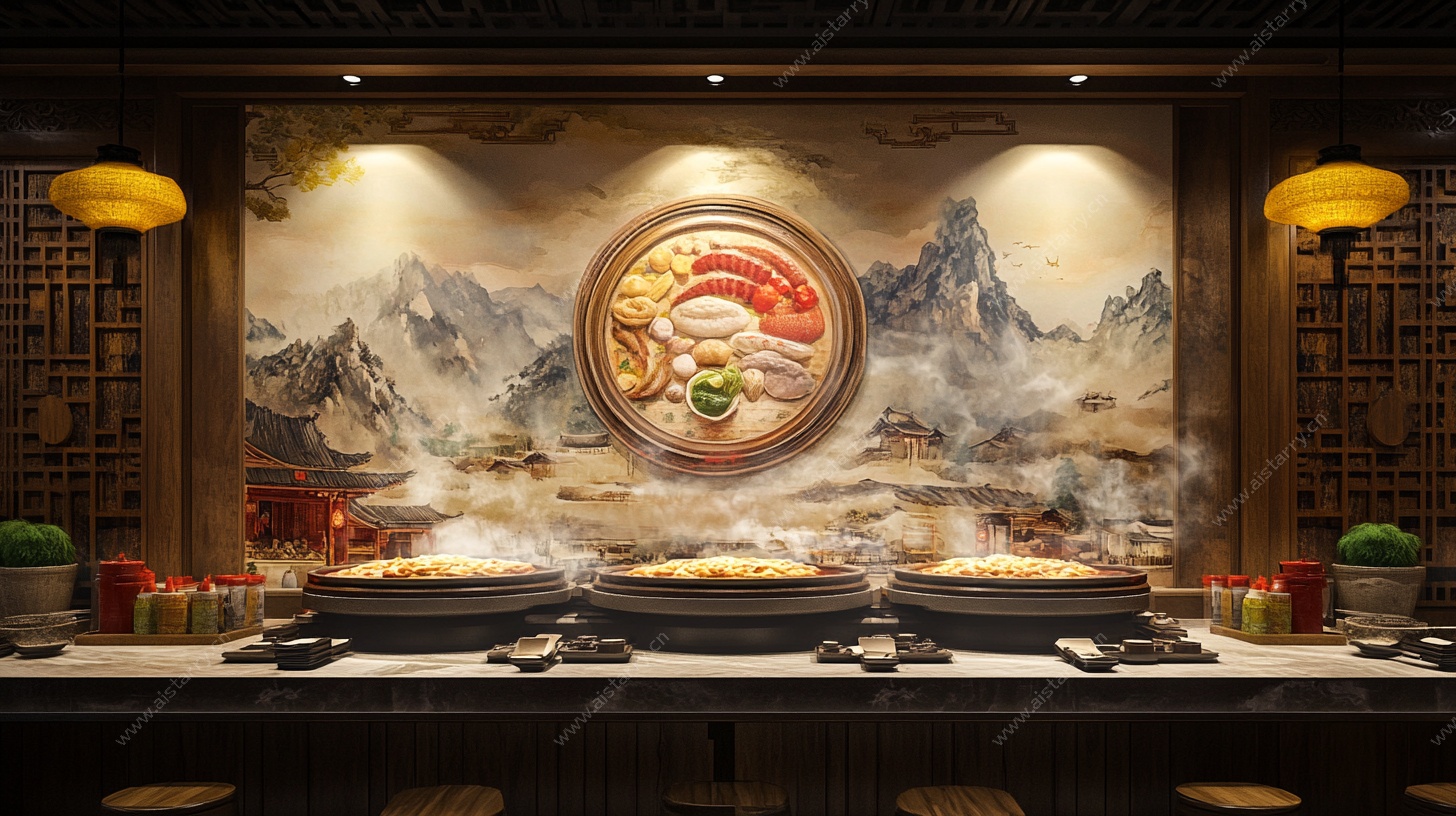 中式火锅餐厅典雅场景
