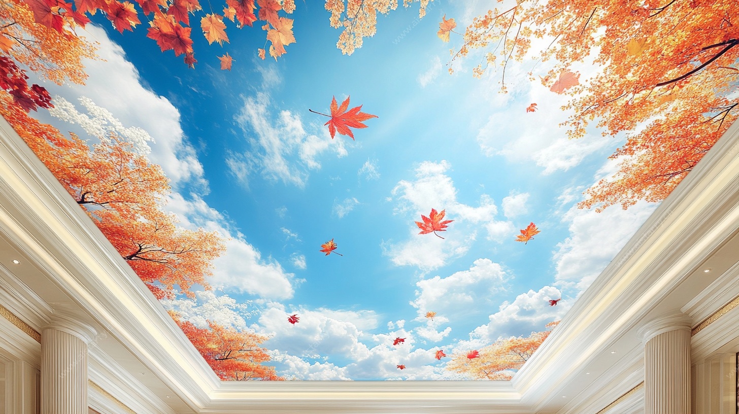 秋景天花板壁画