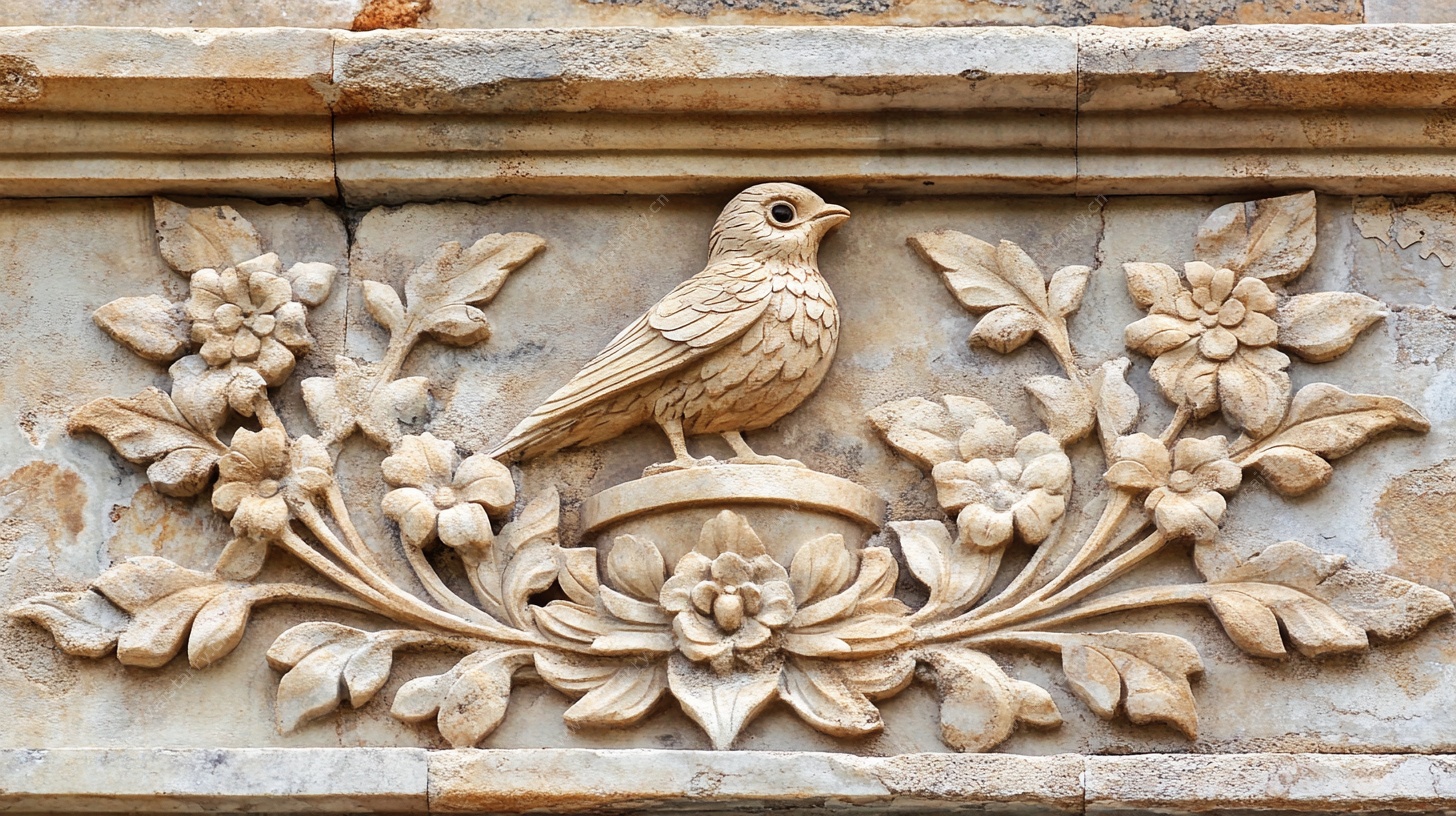 石雕花鸟装饰图案