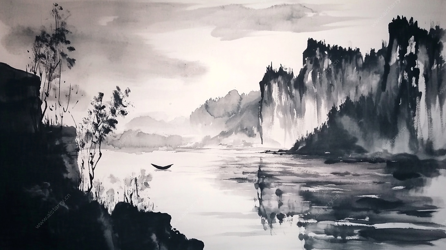 水墨山水图