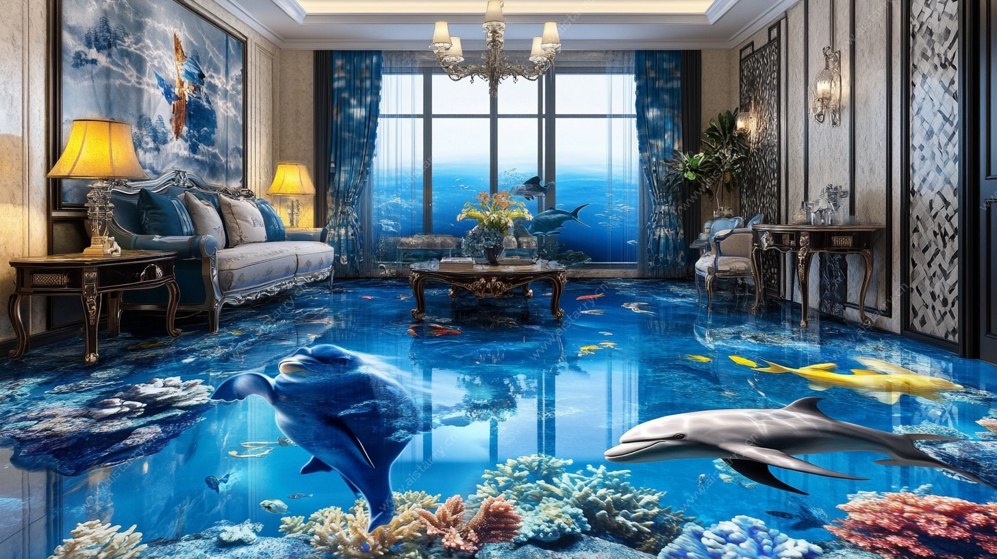 梦幻海底主题客厅地面