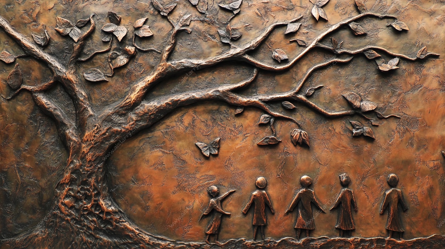 童趣树影浮雕