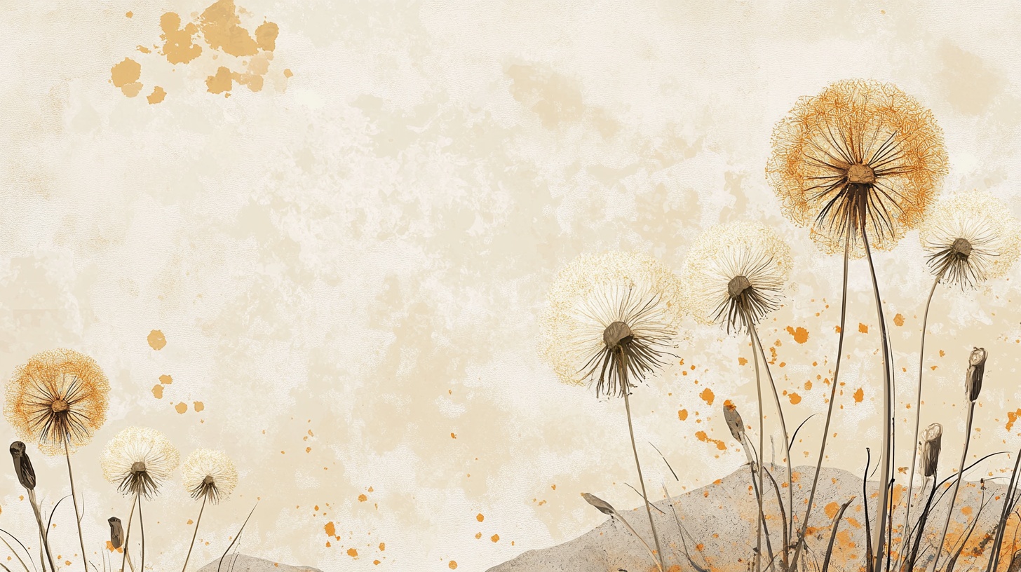 梦幻蒲公英水彩背景图