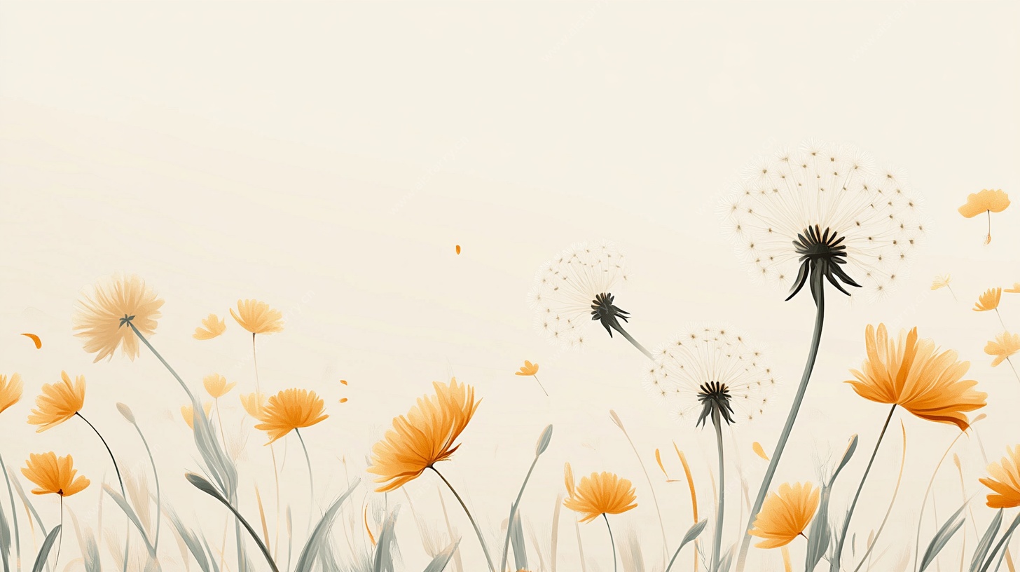 梦幻蒲公英花卉背景图