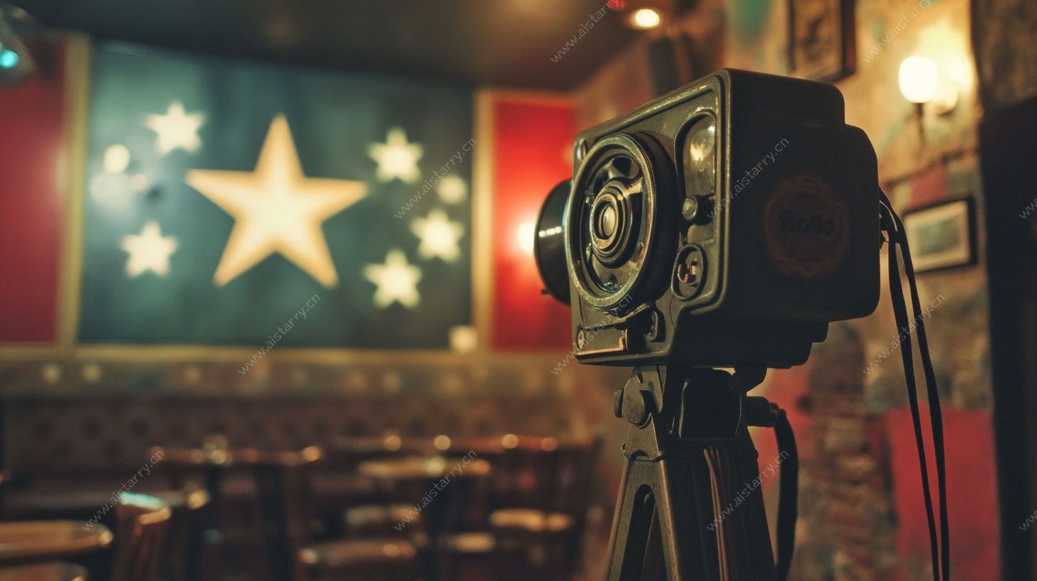 复古相机前的怀旧场景