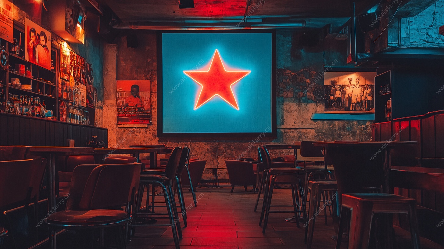 复古风格酒吧内的红星装饰