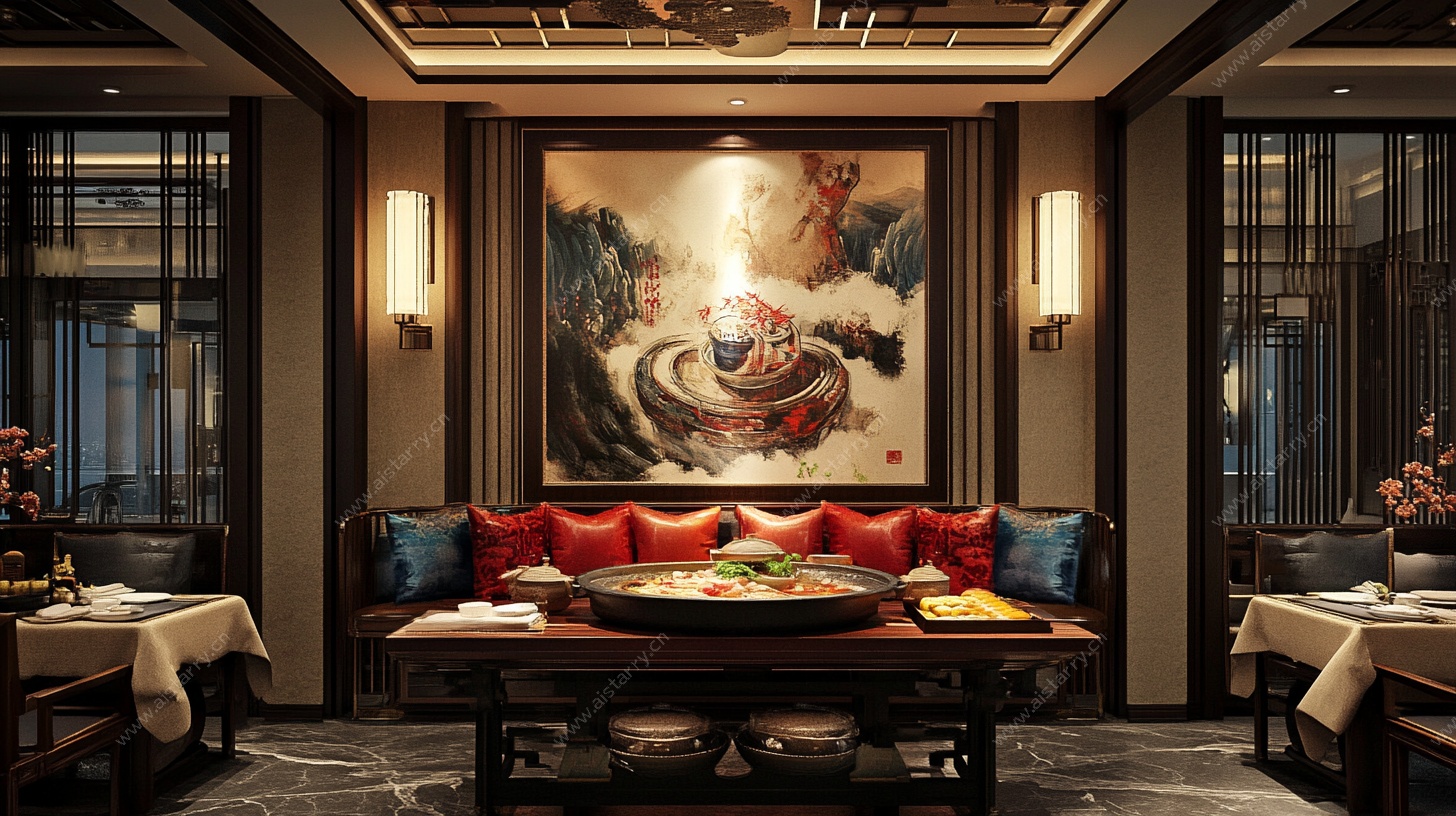 中式豪华餐厅内景