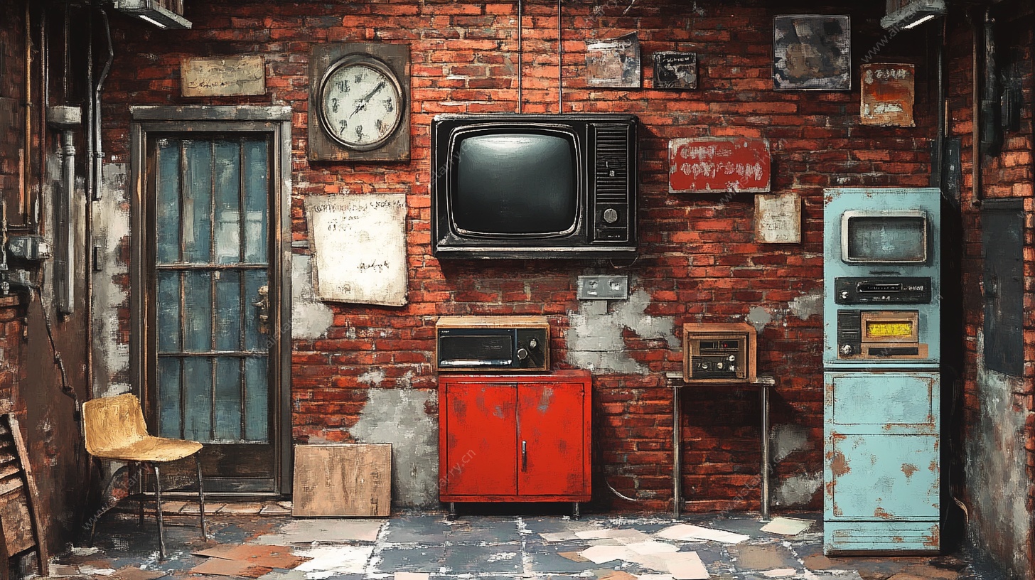 复古风旧物陈列房间角落