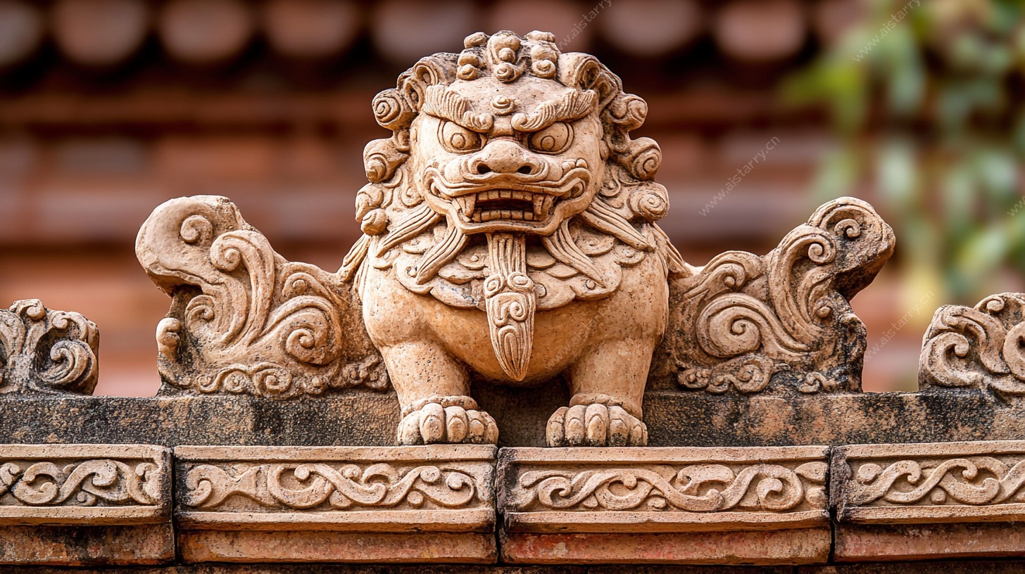 中式石狮子雕刻艺术