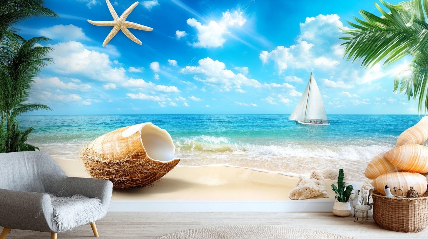 海滨沙滩风情室内装饰图