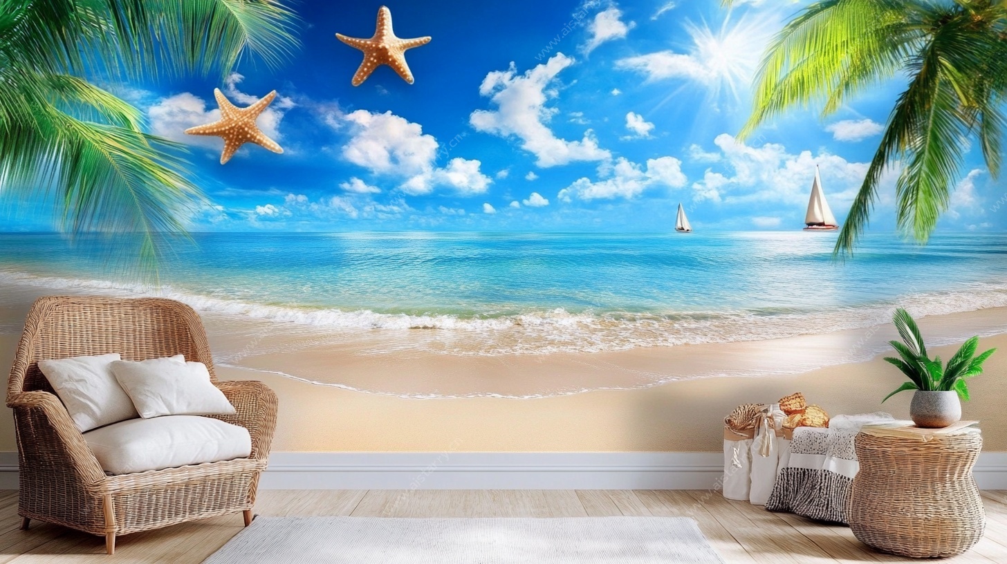 海滨风情室内装饰背景图