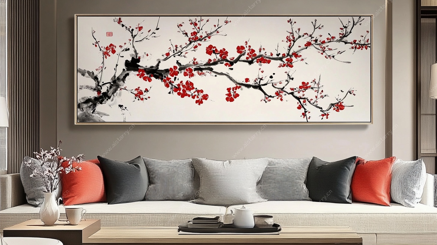 客厅中式梅花装饰画