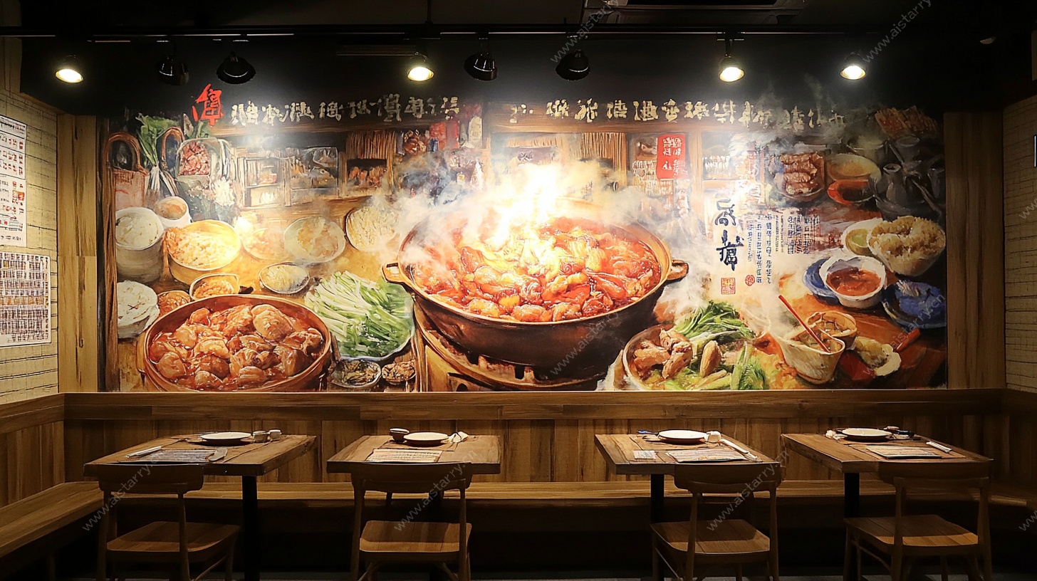 火锅餐厅内景 热闹美食氛围