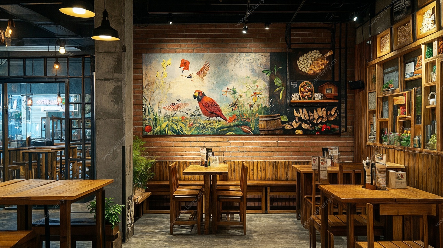 温馨文艺风餐厅室内场景