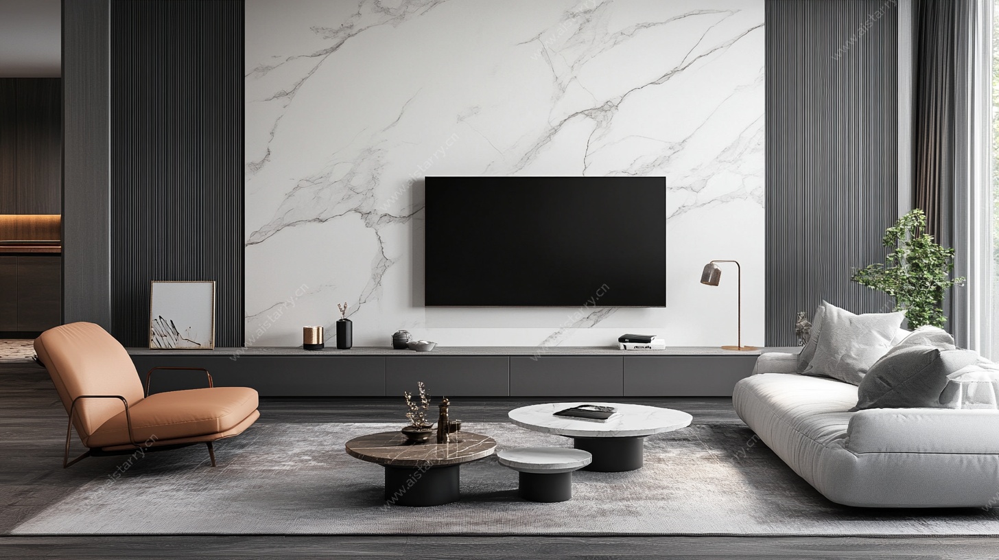 现代简约风客厅电视墙场景