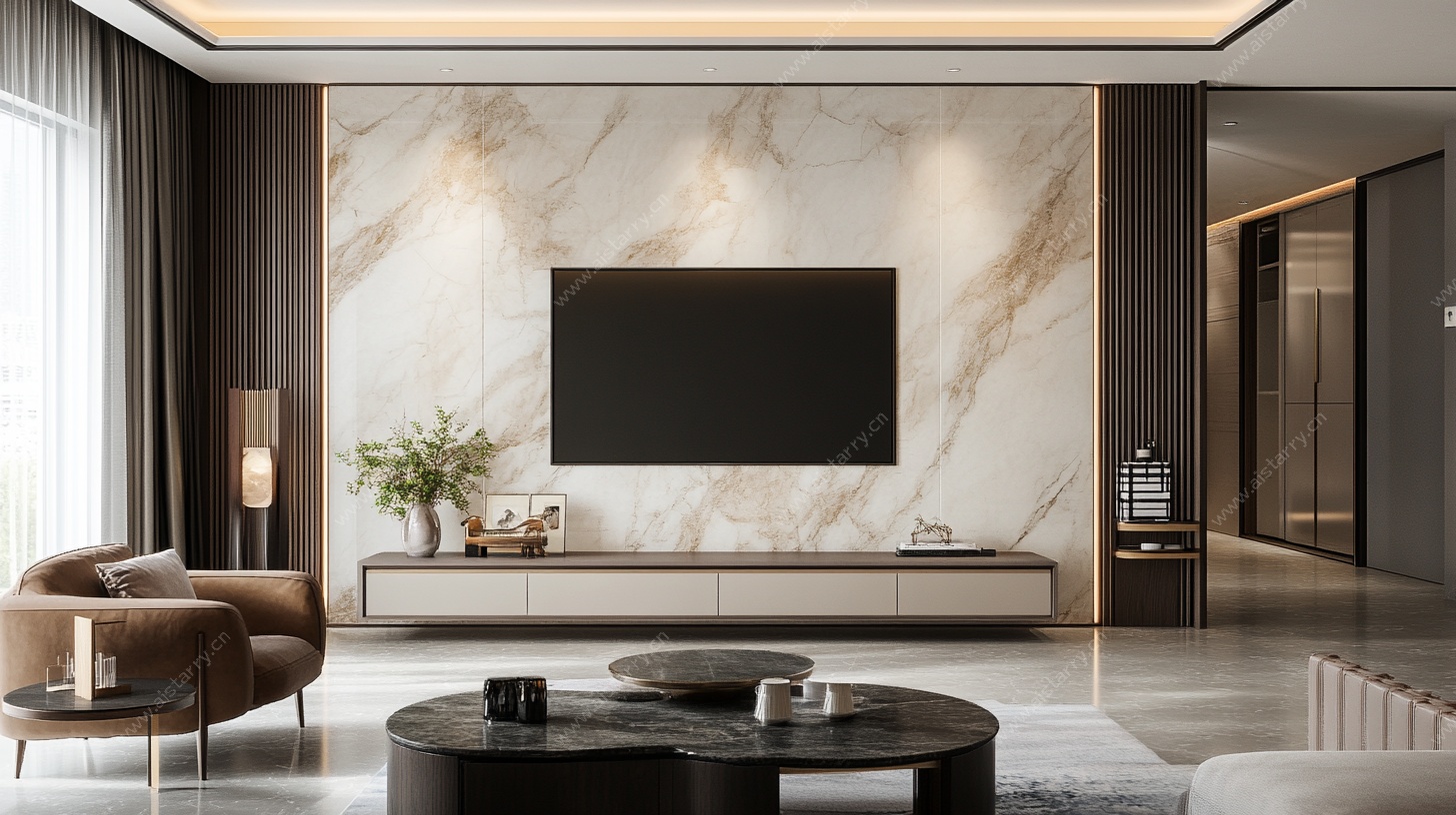 现代简约风客厅电视背景墙