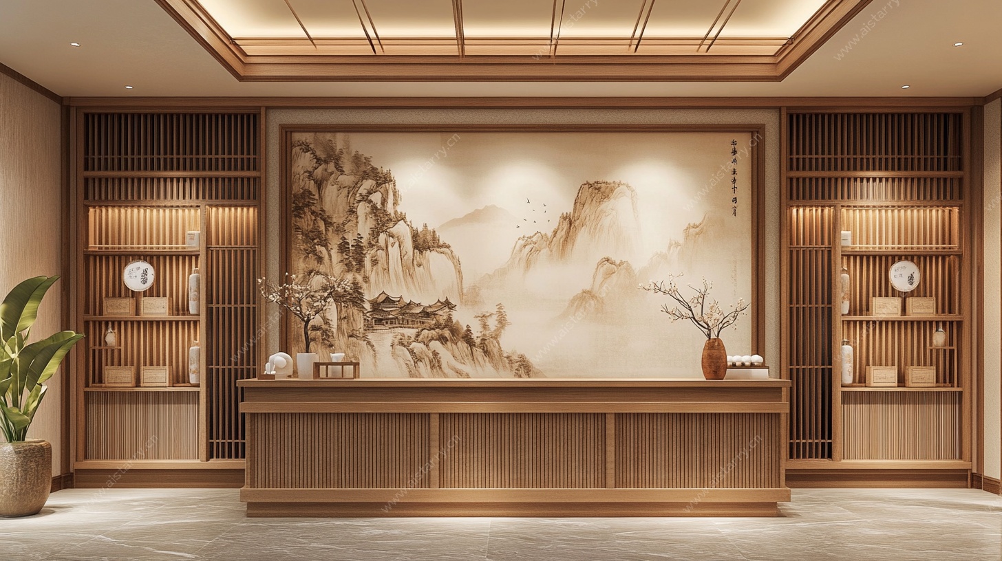中式风格大气接待厅场景