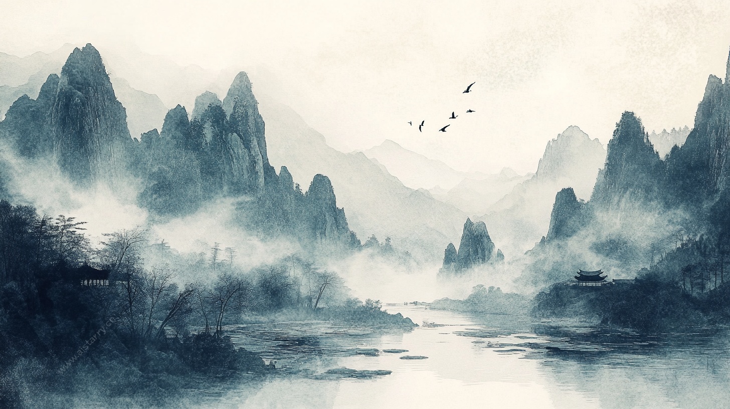 水墨山水意境图