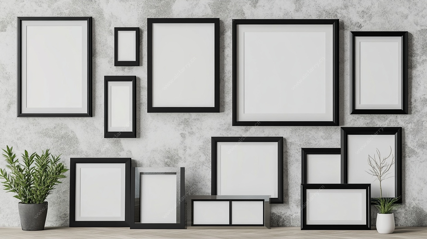 墙上相框组合陈列展示