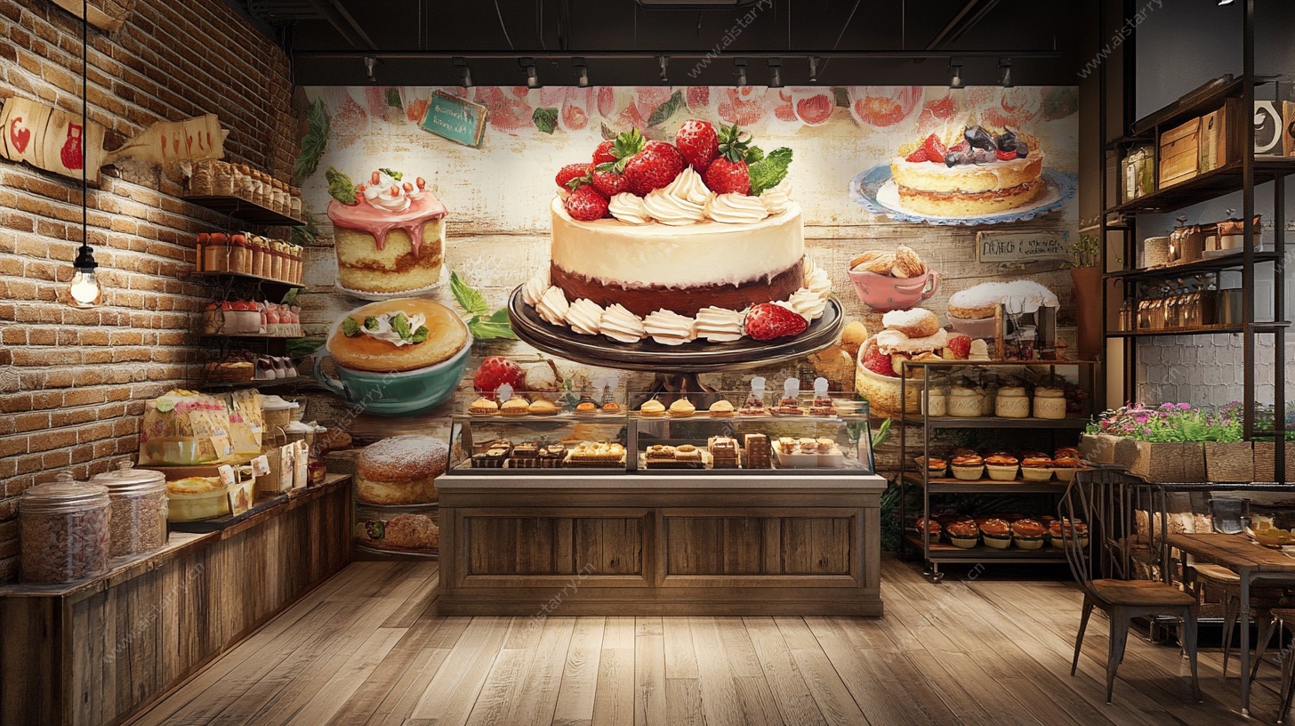 梦幻甜品店室内装饰场景