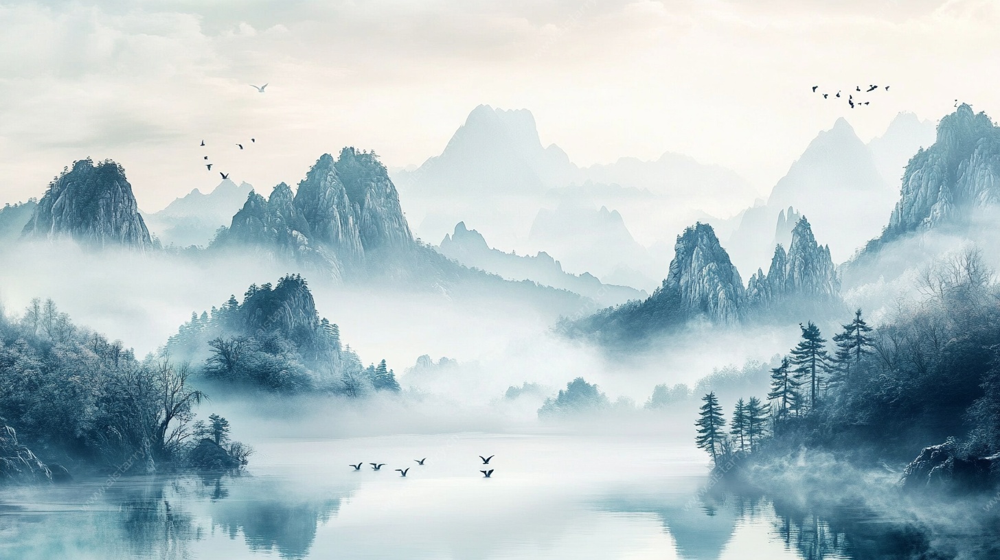 水墨山水意境图