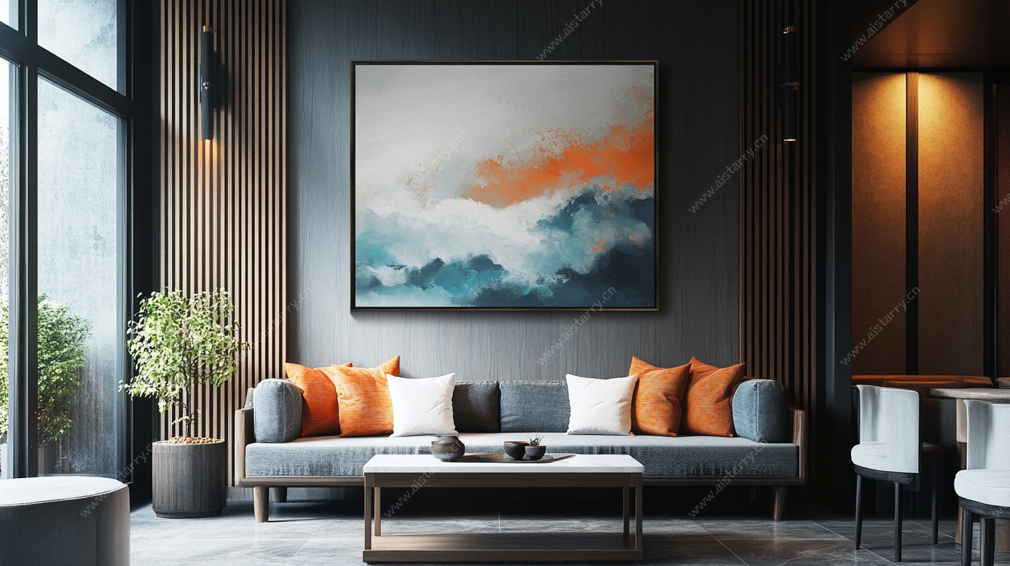 现代简约风客厅艺术挂画