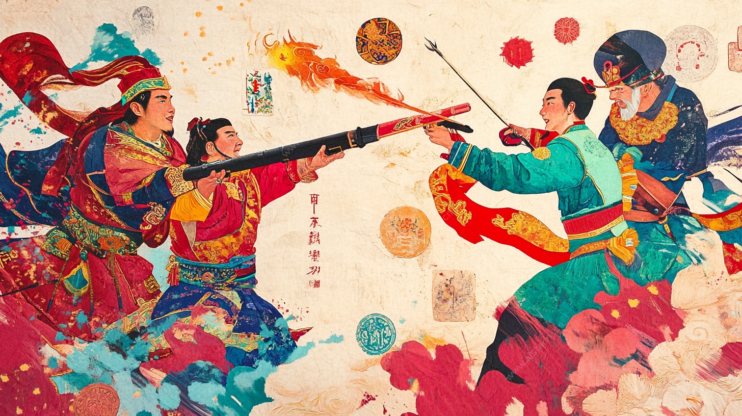 古代英雄对决插画