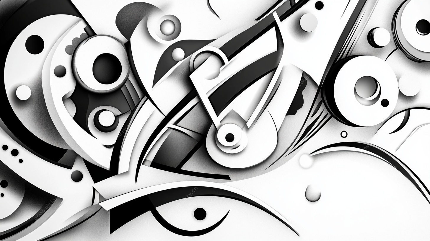 黑白抽象艺术装饰图案