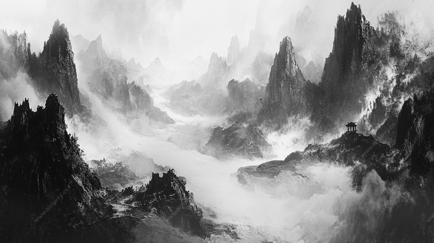 水墨山水意境图