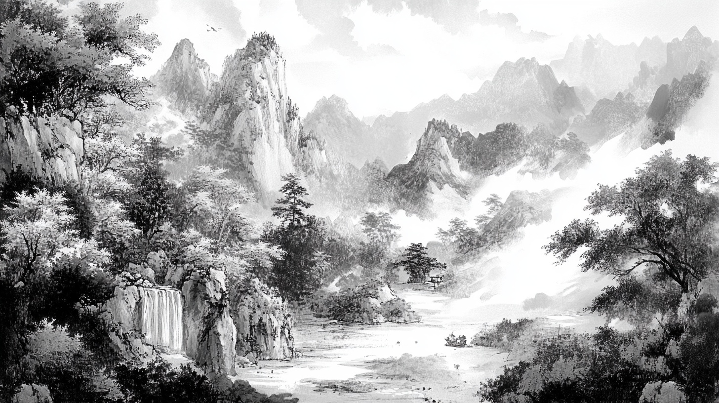 水墨山水风景画