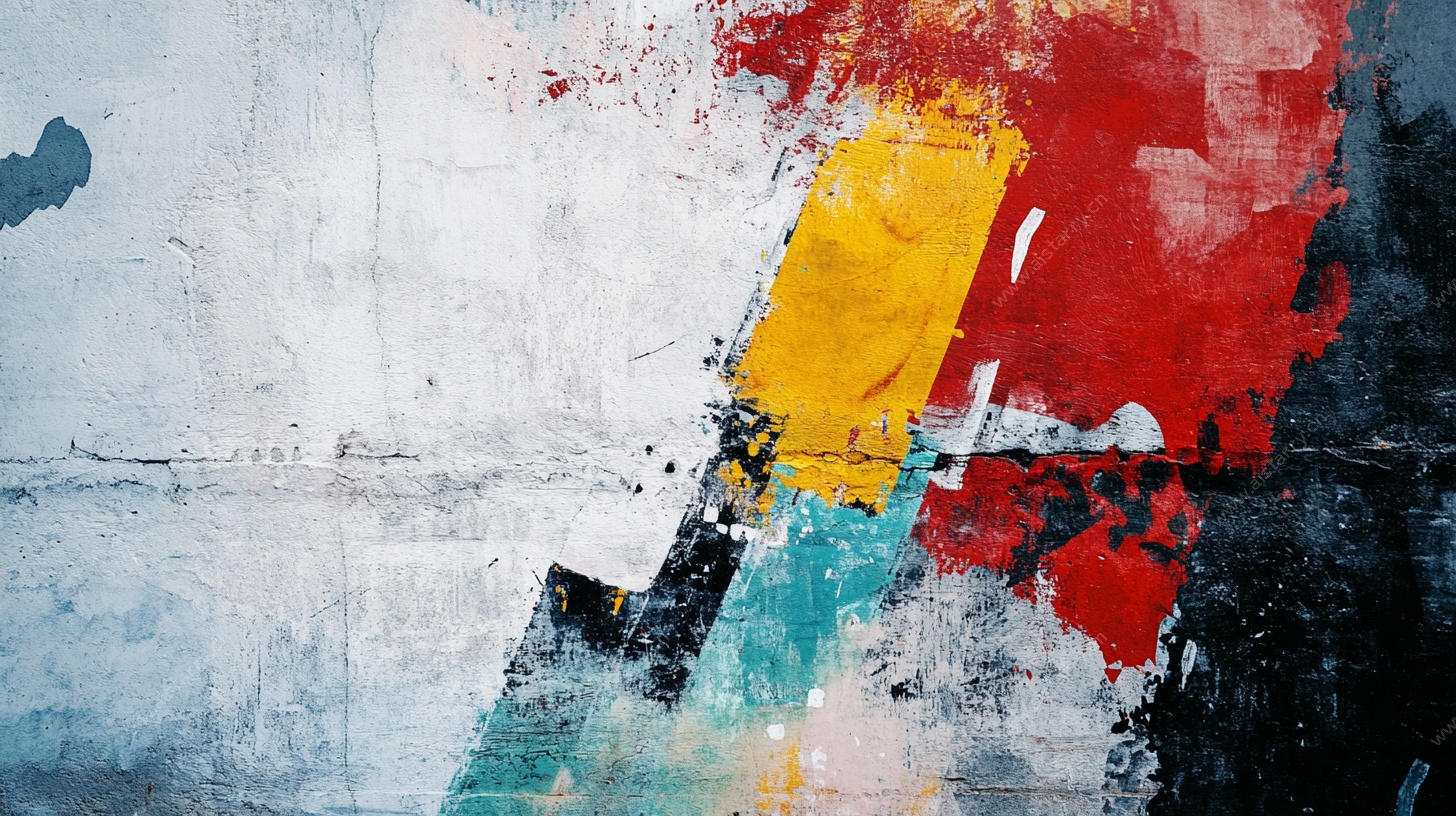 抽象多彩涂鸦墙面艺术