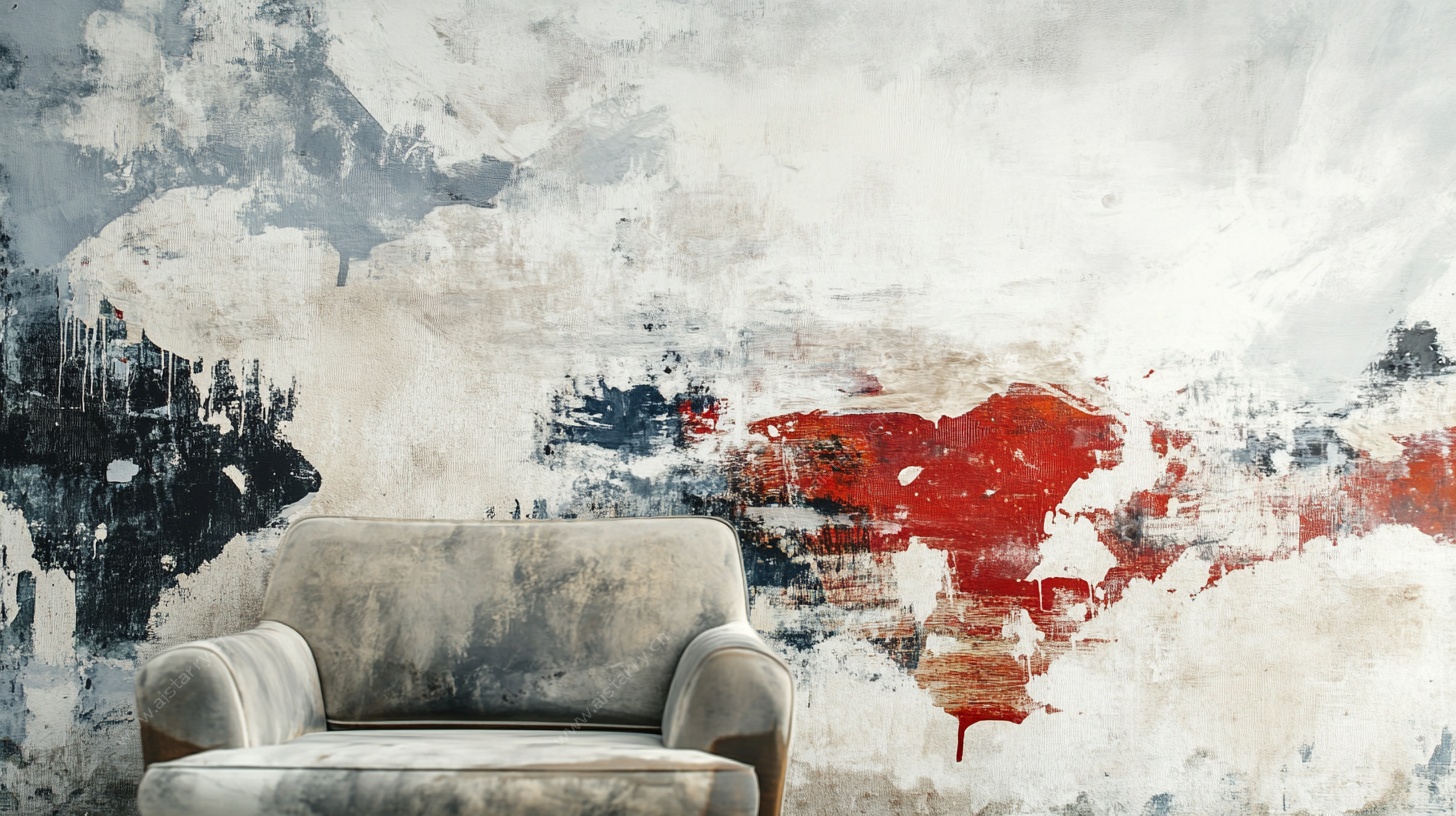 抽象涂鸦风沙发背景墙